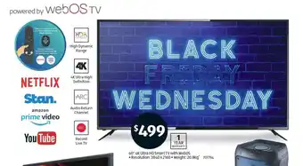 Aldi 60" 4K ultra HD Smart TV with WebOS offer