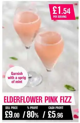 Booker Wholesale Elderflower pink fizz offer