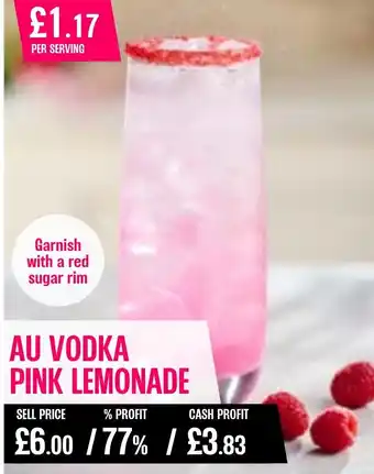 Booker Wholesale Au vodka pink lemonade offer