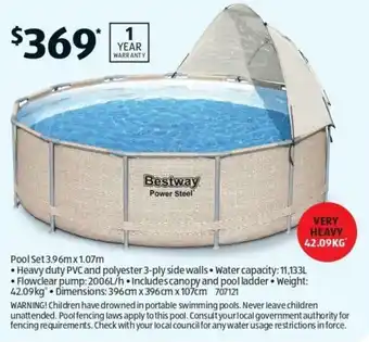 Aldi Pool Set 3.96m x 1.07m offer
