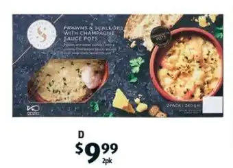 Aldi Prawns & Scallops with Champagne Sauce Pots offer