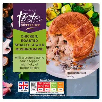 Sainsbury's Sainsbury's Chicken Roasted Shallot & Wild Mushroom Pie, Taste the Difference 250g offer