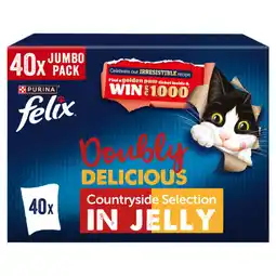 Asda Felix Doubly Delicious Countryside Selection Wet Cat Food 40x85g offer