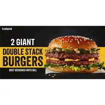 Iceland Iceland 2 Giant Double Stack Burgers 494g offer