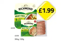 Londis Richmond Meat-Free Sausages, Streaky Bacon Rashers offer