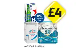 Londis Heineken 0.0, Peroni 0.0, Thatchers Zero offer