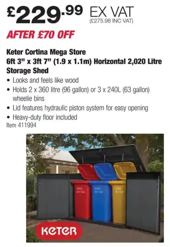 Costco Keter Cortina Mega Store offer