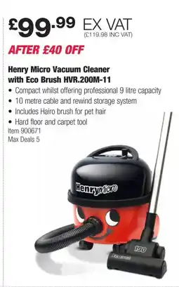 Costco Henry Micro Vacuum Cleaner with Eco Brush HVR.200M-11 offer