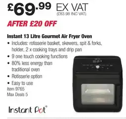 Costco Instant 13 Litre Gourmet Air Fryer Oven offer