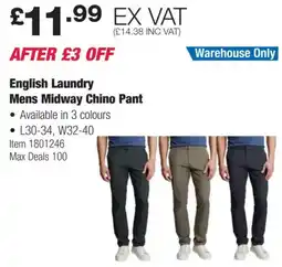 Costco English Laundry Mens Midway Chino Pant offer