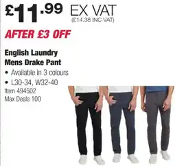 Costco English Laundry Mens Drake Pant offer