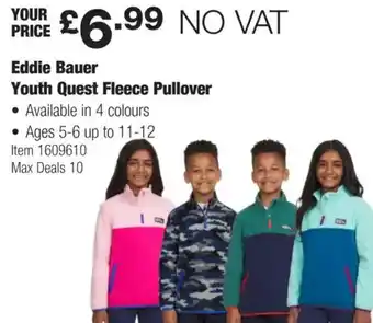 Costco Eddie Bauer Youth Quest Fleece Pullover offer