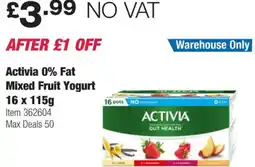 Costco Activia 0% Fat Mixed Fruit Yogurt offer