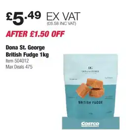 Costco Dona St. George British Fudge offer