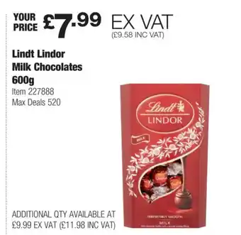 Costco Lindt Lindor Milk Chocolates offer