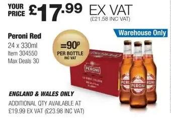 Costco Peroni Red offer