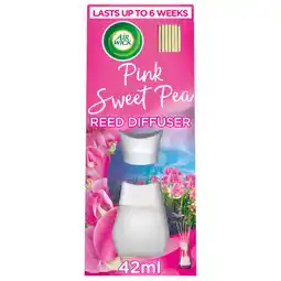 Asda Air Wick Pink Sweet Pea Reed Diffuser 42ml offer