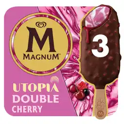 Asda Magnum Utopia Ice Cream Sticks Double Cherry 3x 85 ml offer