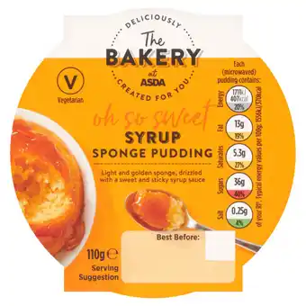 Asda ASDA The Bakery Oh So Sweet Syrup Sponge Pudding 110g offer