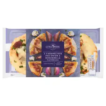 Asda ASDA Extra Special 2 Caramelised Red Onion & Mozzarella Flatbreads 220g offer