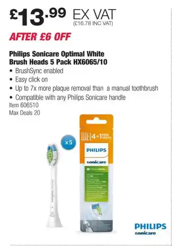 Costco PHILIPS Sonicare Optimal White Brush Heads offer