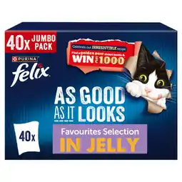 Asda Felix As Good As it Looks Favourites Selection Wet Cat Food 40x85g offer