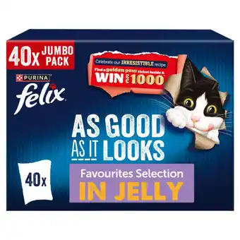 Asda Felix As Good As it Looks Favourites Selection Wet Cat Food 40x85g offer