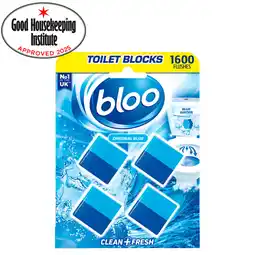 Asda Bloo Toilet Blocks Original Blue 4 x 50g (200g) offer