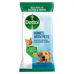 Asda Dettol Homes with Pets 50 Fresh Breeze Multipurpose Cleaning Wipes offer