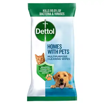 Asda Dettol Homes with Pets 50 Fresh Breeze Multipurpose Cleaning Wipes offer