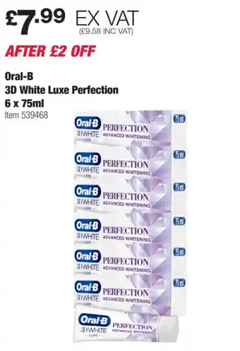 Costco Oral-B 3D White Luxe Perfection offer