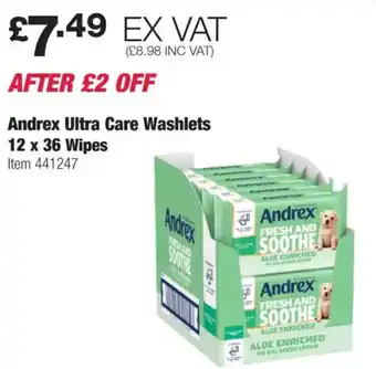 Costco Andrex Ultra Care Washlets Wipes offer