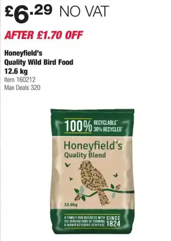 Costco Honeyfield's Quality Wild Bird Food offer