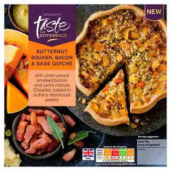 Sainsbury's Sainsbury's Butternut Squash, Bacon & Sage Quiche, Taste the Difference 400g offer