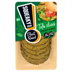 Sainsbury's Squeaky Bean Plant Based Spinach & Basil Tofu Slices 80g offer