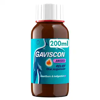 Sainsbury's Gaviscon Heartburn & Indigestion Relief Oral Suspension Aniseed Liquid 200ml offer