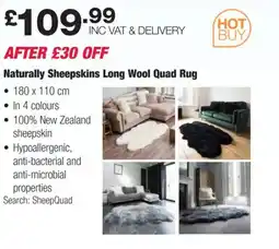 Costco Naturally Sheepskins Long Wool Quad Rug offer