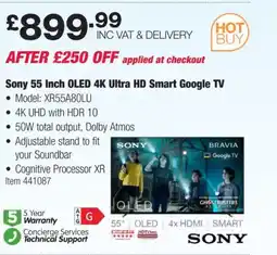 Costco SONY 55 Inch OLED 4K Ultra HD Smart Google TV offer