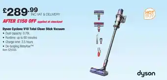 Costco Dyson Cyclone V10 Total Clean Stick Vacuum offer