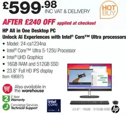 Costco HP All in One Desktop PC Unlock Al Experiences with Intel® Core™ Ultra processors offer