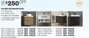 Costco Ove Wide Wall Mounted Vanity offer