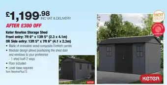 Costco Keter Newton Storage Shed offer