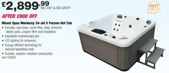 Costco Miami Spas Monterey 34-Jet 5 Person Hot Tub offer