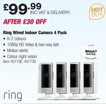 Costco Ring Wired Indoor Camera 4 Pack offer