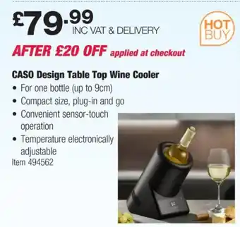 Costco CASO Design Table Top Wine Cooler offer