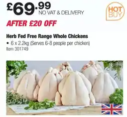 Costco Herb Fed Free Range Whole Chickens offer