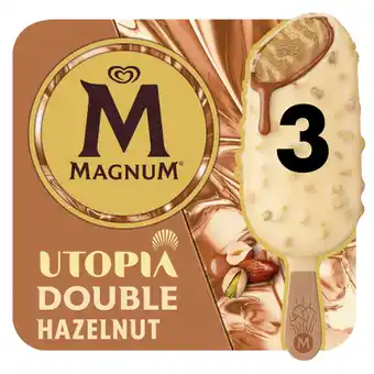 Asda Magnum Utopia Ice Cream Sticks Double Hazelnut 3x 85 ml offer