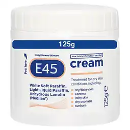 Asda E45 Moisturiser Cream for Dry Skin & Eczema - 125g offer