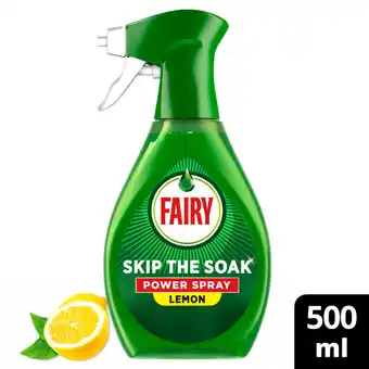 Asda Fairy Skip The Soak Power Spray Lemon 500ml, Dish & Kitchen Spray, Pre-Treatment offer