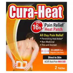 Asda Cura-Heat Pain Relief Heat Patch Acute Back Pain Max Size 2 Patches offer